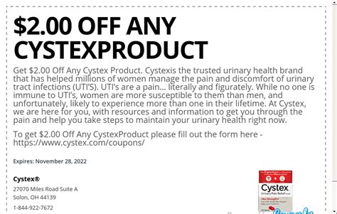 Cystex Coupon Printable